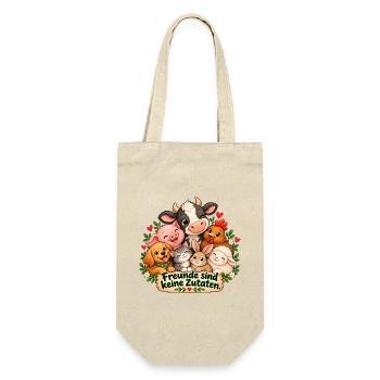 Freunde sind keine Zutaten  - Geschenkbeutel für Flaschen - Natur - Vorne