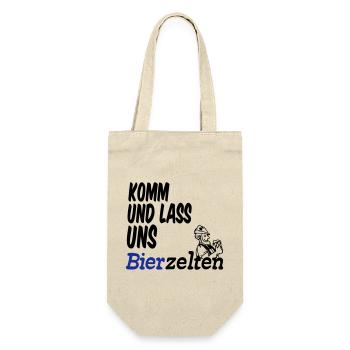 Bierzelt,Bier,Sprüche,Geschenk - Geschenkbeutel für Flaschen - Natur - Vorne