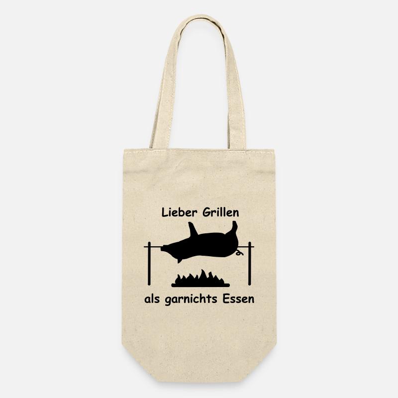 spanferkel grillen speise - Geschenkbeutel für Flaschen - Natur