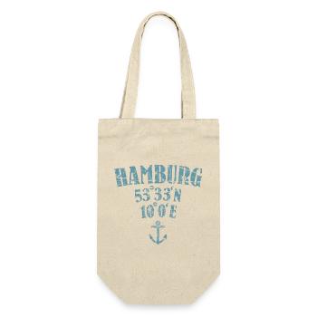 Hamburg Koordinaten - Geschenkbeutel für Flaschen - Natur - Vorne