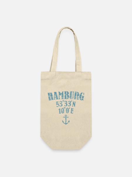 Hamburg Koordinaten - Geschenkbeutel für Flaschen - Natur