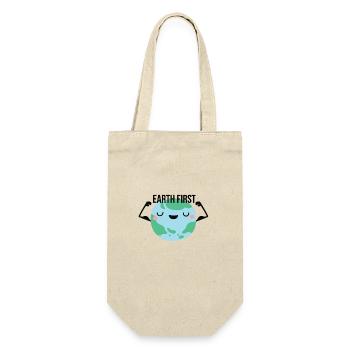 earth first - Geschenkbeutel für Flaschen - Natur - Vorne