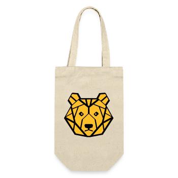 baer symetrisch - Geschenkbeutel für Flaschen - Natur - Vorne
