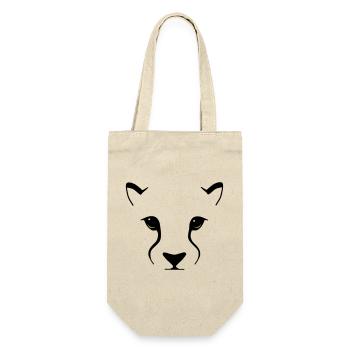 Raubkatzenblick – Eleganz mit Biss - Geschenkbeutel für Flaschen - Natur - Vorne