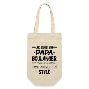 Je suis un papa boulanger t-shirt humour cadeau - Sac à bouteille - nature - Devant