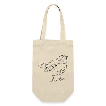 Spatz - Geschenkbeutel für Flaschen - Natur - Vorne