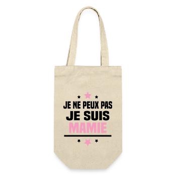 Je ne peux pas je suis mamie / Cadeau grand-mère - Sac à bouteille - nature - Devant