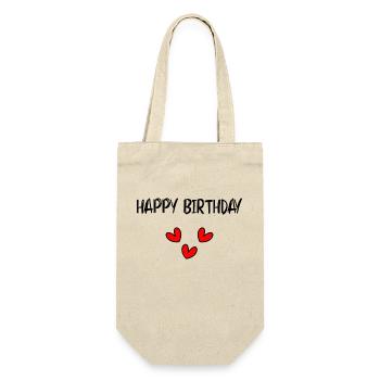 ALLES GUTE ZUM GEBURTSTAG!. ALLES GUTE ZUM GEBURTSTAG!. JAHRESTAG. - Geschenkbeutel für Flaschen - Natur - Vorne