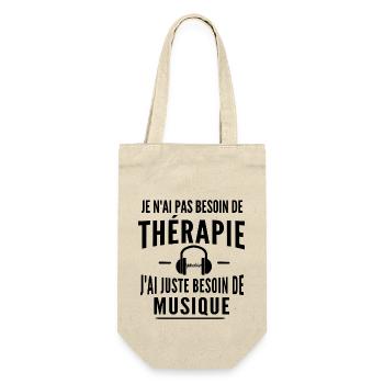thérapie et musique / cadeau humour musicien - Sac à bouteille - nature - Devant