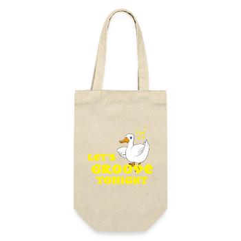 Ente tanzen Spruch Let's groove tonight - Geschenkbeutel für Flaschen - Natur - Vorne