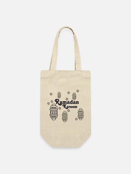 Ramadan Kareem Stern und Lichter - Geschenkbeutel für Flaschen - Natur
