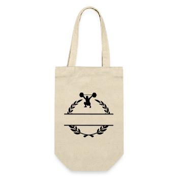 Weight lifter in laurel wreath - Gift Bag for Bottles - nature - Front