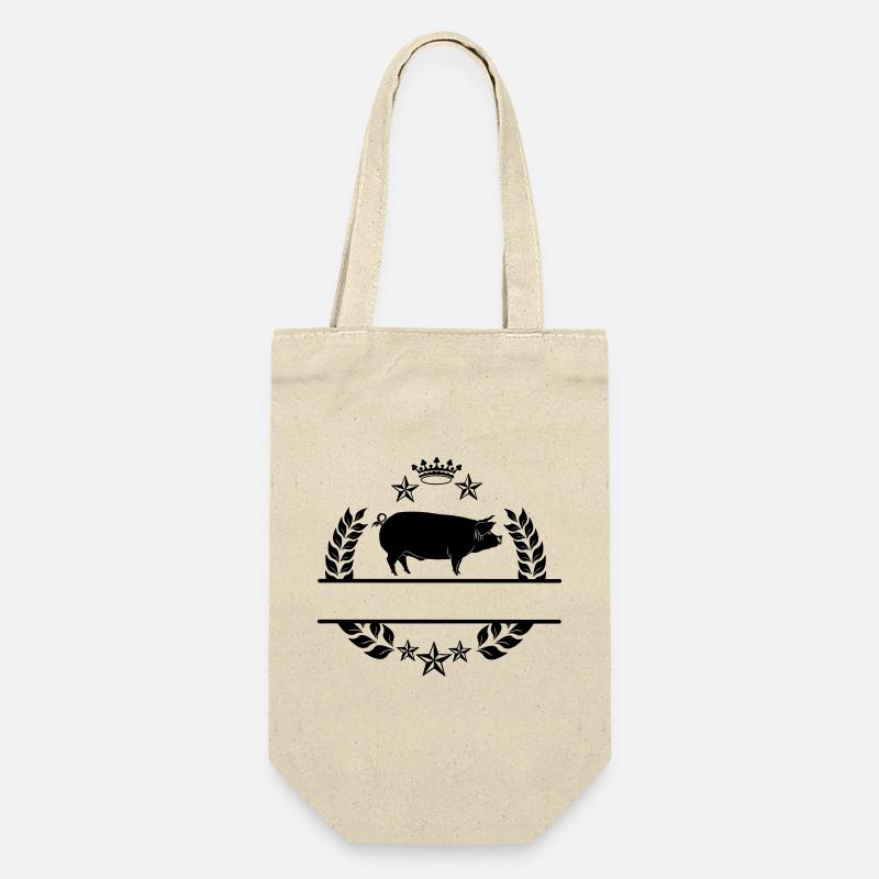 Cochon en couronne de laurier avec étoiles et couronne - Sac à bouteille - nature