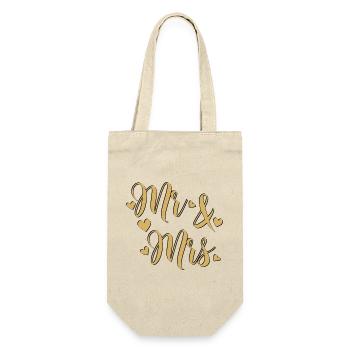 Mr et Mrs doré sur fond noir - Sac à bouteille - nature - Devant