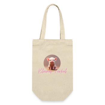 Kleines Ferkel - Geschenkbeutel für Flaschen - Natur - Vorne