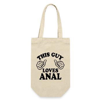 This guy loves anal - Gift Bag for Bottles - nature - Front