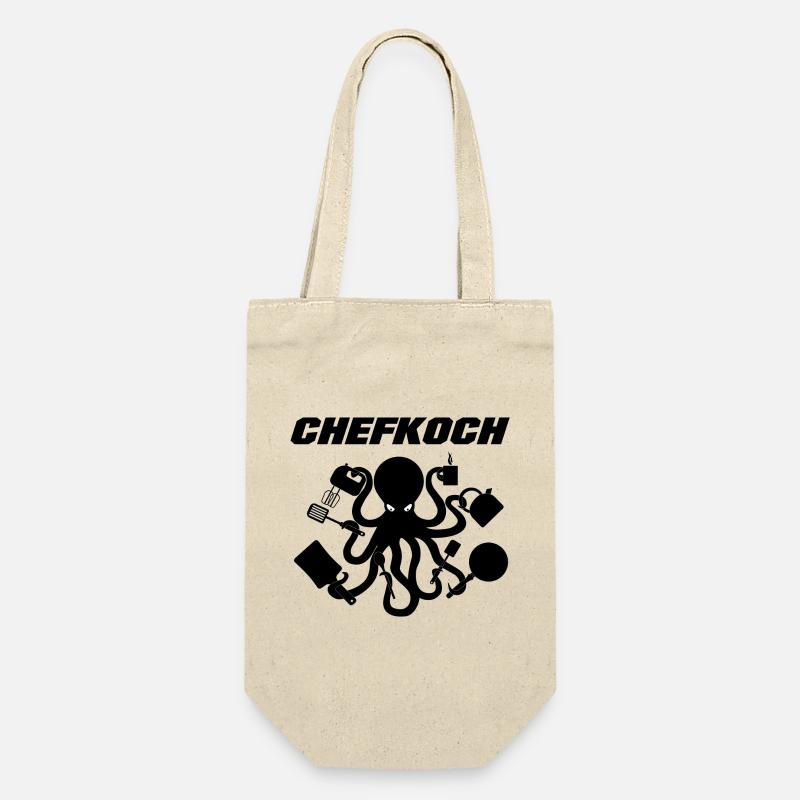 Chefkoch Oktopus - Geschenkbeutel für Flaschen - Natur