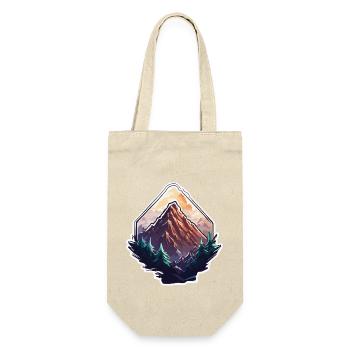Berg / Alpen / Gipfel / Natur / Wald / Gestein - Geschenkbeutel für Flaschen - Natur - Vorne
