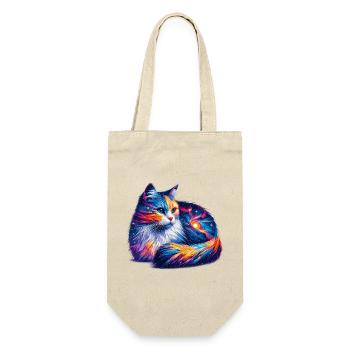 Katze - Geschenkbeutel für Flaschen - Natur - Vorne