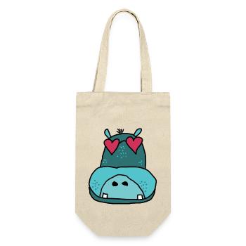 Hippo - Geschenkbeutel für Flaschen - Natur - Vorne