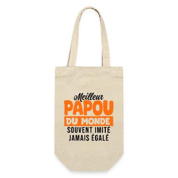 Meilleur papou du monde cadeau Papy grand père - Sac à bouteille - nature - Devant