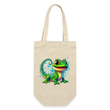 Gecko - Geschenkbeutel für Flaschen - Natur - Vorne