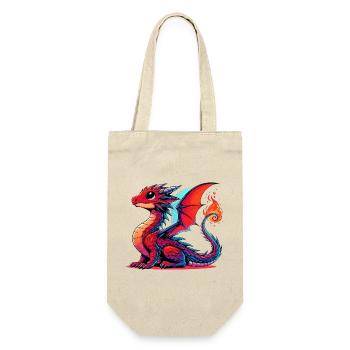 Drache - Geschenkbeutel für Flaschen - Natur - Vorne