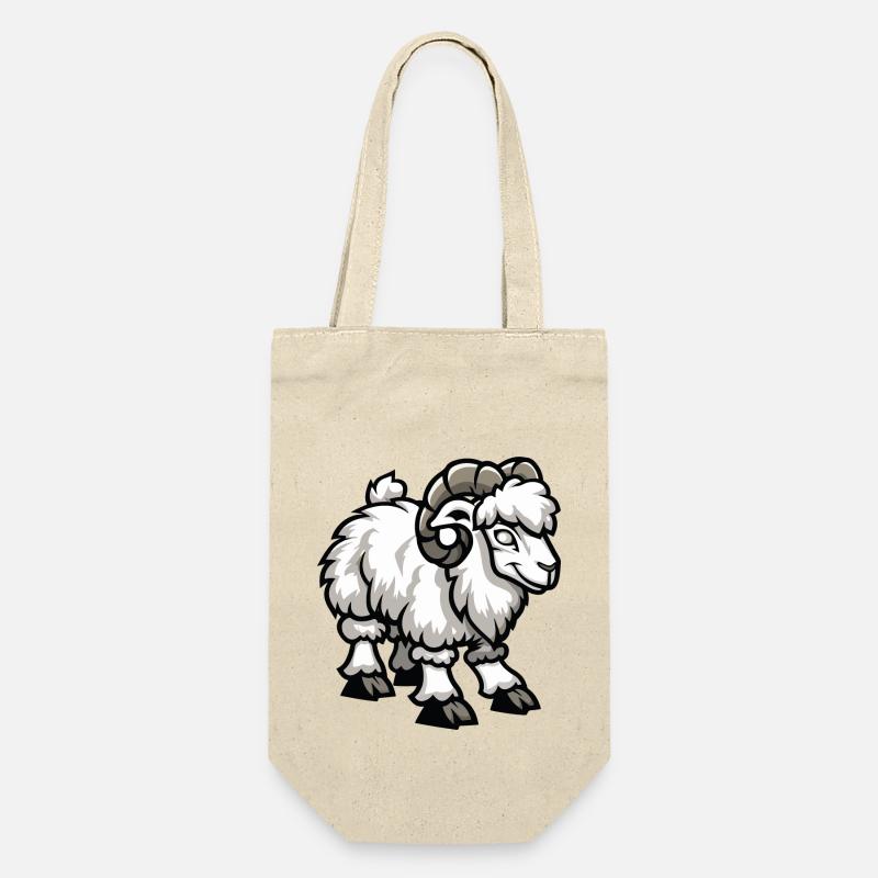 Schaf Steinbock - Geschenkbeutel für Flaschen - Natur