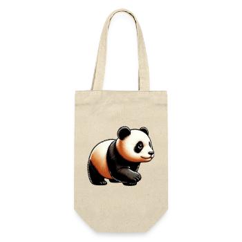 Panda - Geschenkbeutel für Flaschen - Natur - Vorne