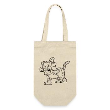 Tiger Kawaii coloring page hand-illustrated - Gift Bag for Bottles - nature - Front