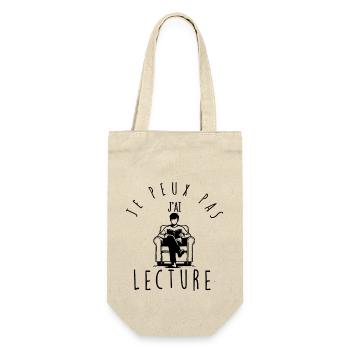 Je peux pas, j'ai lecture. - Sac à bouteille - nature - Devant