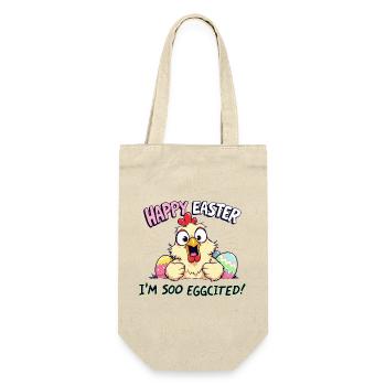 happy easter i am eggcited - Gift Bag for Bottles - nature - Front