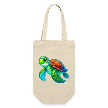 Schildkröte - Geschenkbeutel für Flaschen - Natur - Vorne