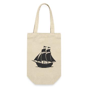 Mysteriöse Silhouette eines Segelschiffs - Geschenkbeutel für Flaschen - Natur - Vorne