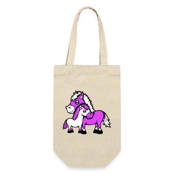 2 Mignon Chevaux Enfant Famille Maman Papa Maman Père - Sac à bouteille - nature - Devant