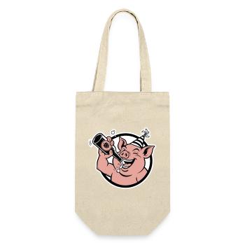 Piggy with Celebration Bottle - Gift Bag for Bottles - nature - Front