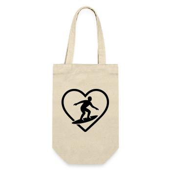 Surfing Heart - Gift Bag for Bottles - nature - Front