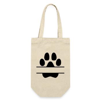 Dog Paws Name Tag - Gift Bag for Bottles - nature - Front