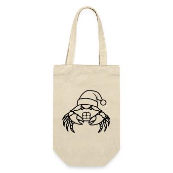 Weihnachtskrabbe Cartoon Illustration - Geschenkbeutel für Flaschen - Natur - Vorne