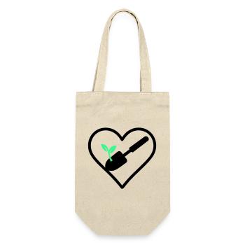 Gardening Heart – Grüne Leidenschaft - Geschenkbeutel für Flaschen - Natur - Vorne
