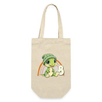 8e anniversaire Dinosaure Arc-en-ciel mignon mignon - Sac à bouteille - nature - Devant