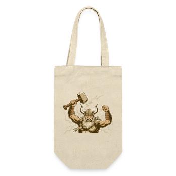 Wikinger Viking Legende Seemann Odin Rabe Kämpfer - Geschenkbeutel für Flaschen - Natur - Vorne