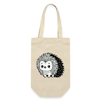 Süßer Igel im Cartoon-Stil - Geschenkbeutel für Flaschen - Natur - Vorne