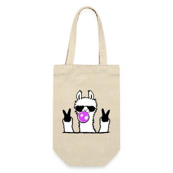 Llama Bubblegum Sunglasses Peace Sign Cool Cute - Gift Bag for Bottles - nature - Front