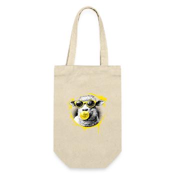 Agneau aux lunettes jaunes Pop Art - Sac à bouteille - nature - Devant