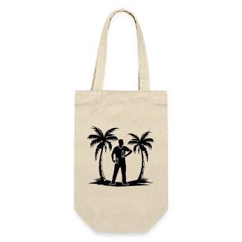 Urlaub Palmen Strand Silhouette - Geschenkbeutel für Flaschen - Natur - Vorne