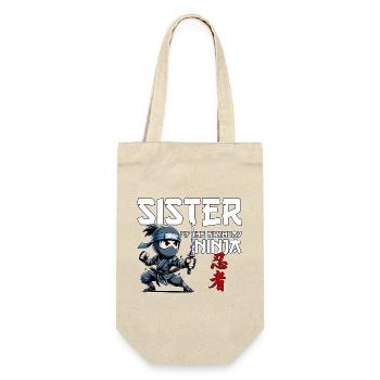 Sister Of The Birthday Ninja Birthday Funny - Gift Bag for Bottles - nature - Front