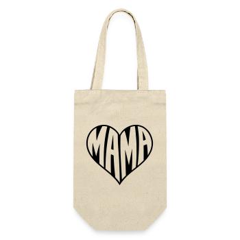 Mom Heart Typography - Gift Bag for Bottles - nature - Front