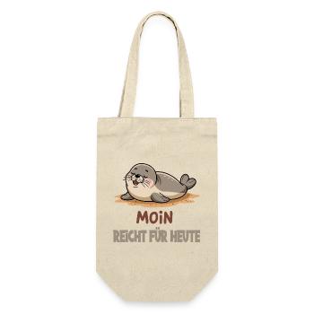  Moin Reicht Für Heute Lustige Faule Robbe Seehund - Geschenkbeutel für Flaschen - Natur - Vorne