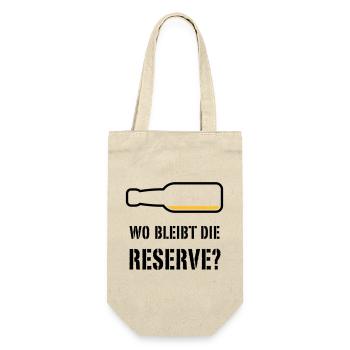 Wo Bleibt Die Reserve? (Bier / Bierchen / POS 2C) - Geschenkbeutel für Flaschen - Natur - Vorne